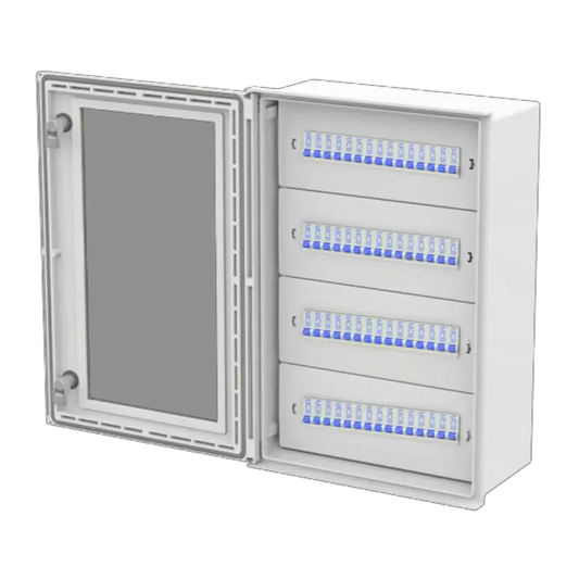 ALLBROX 6 DISTRIBUTION BOARD KIT ONLY 4 X ROWS, 15 X MCB'S PER ROW, 3 AND 1 X NEUTRAL BARS,  10 AND 30 X EARTH BARS