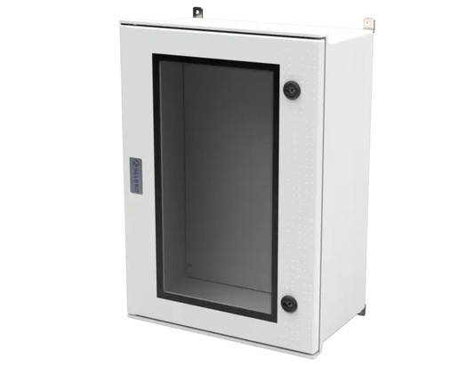 ALLBROX 5 WITH CLEAR DOOR PC ABOVE BOXES INCLUDE: SMC DEVICE PLATE, S/S HINGES, WALL BRACKETS, LOCKING MECHANISM & PANEL KEY