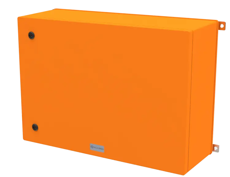 ALLBROX 6.5 ORANGE (500X700X246) LANDSCAPE INC SMC DP ABOVE BOXES INCLUDE: SMC DEVICE PLATE, S/S HINGES, WALL BRACKETS, LOCKING MECHANISM & PANEL  KEY