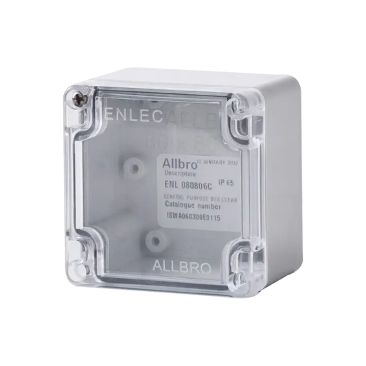 ALLBRO ENL120705P Grey Base + Clear Lid BOXES EXCLUDE DEVICE PLATE - SOLD SEPARATELY