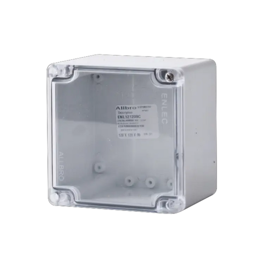 ALLBRO ENL120809C Grey Base + Clear Lid BOXES EXCLUDE DEVICE PLATE - SOLD SEPARATELY