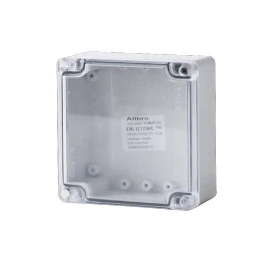 ALLBRO ENL121206C Grey Base + Clear Lid BOXES EXCLUDE DEVICE PLATE - SOLD SEPARATELY