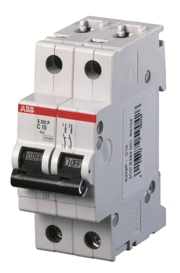 ABB S202P-C20 Miniature Circuit Breaker - 2P - C - 20 A 2CDS282001R0204