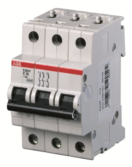 ABB S203P-C16 Miniature Circuit Breaker - 3P - C - 16 A 2CDS283001R0164