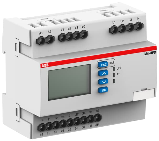 ABB CM-UFD.M33 Grid feeding monitoring relay 3c/o,L-L= 0-550VAC,L-N=0-317VAC 1SVR560730R3402