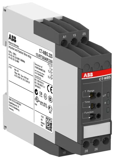 ABB CT-WBS.22S Time relay, impulse & flasher 2c/o, 24-48VDC, 24-240VAC 1SVR730040R3300