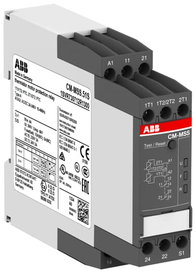 ABB CM-MSS.51S Therm. motor protec. relay 2x1c/o, 24-240VAC/DC 1SVR730712R1300