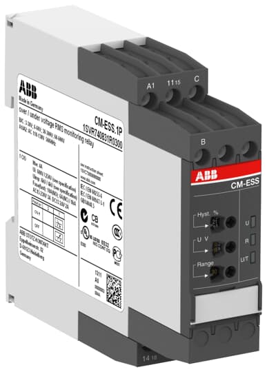 ABB CM-ESS.1S Voltage monitoring relay 1c/o, B-C=3-600VRMS, 220-240VAC 1SVR730831R1300