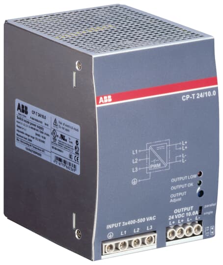 ABB CP-T 24/10.0 Power supply In: 3x400-500VAC Out: 24VDC/10.0A 1SVR427055R0000