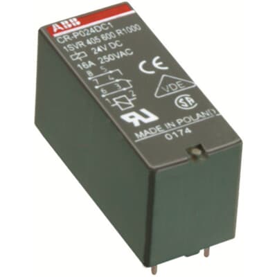 ABB CR-P048DC2 Pluggable interface relay 2c/o, A1-A2=48VDC, 250V/8A 1SVR405601R6000