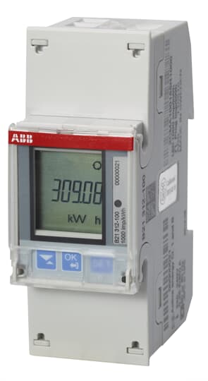 ABB B21 312-100, Energy meter'Silver', Modbus RS485, Single-phase, 5 A 2CMA100155R1000