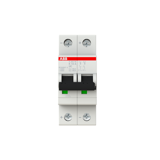 ABB S202M-K10UC Miniature Circuit Breaker - 2P - K - 10 A 2CDS272061R0427