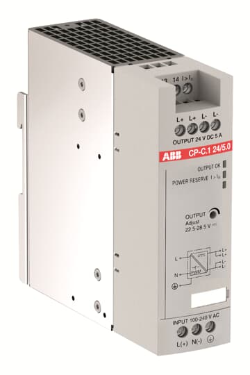 ABB CP-C.1 24/5.0-L Power supply In:100-240VAC/90-300VDC Out:DC 24V/5A 1SVR361563R1001