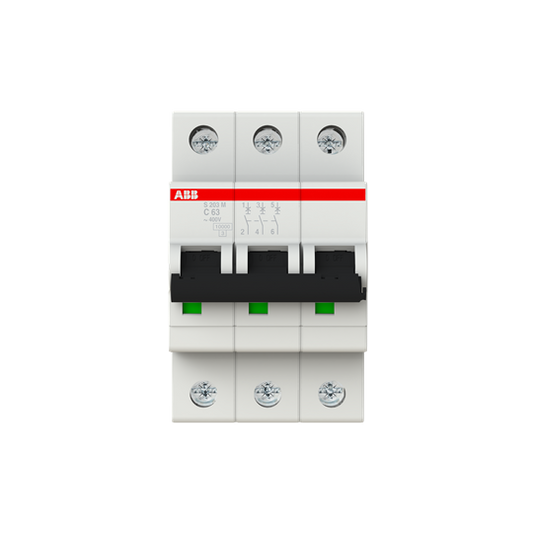 ABB S203M-C63 Miniature Circuit Breaker - 3P - C - 63 A 2CDS273001R0634