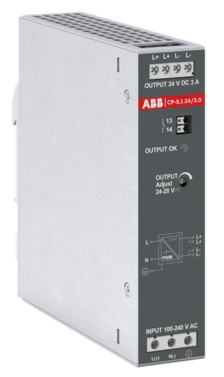 ABB CP-S.1 24/3.0 Power supply In:100-240VAC/100-250VDC Out:DC 24V/3A 1SVR320361R1000