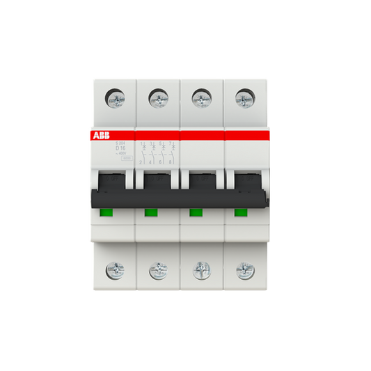 ABB S204-C16 Miniature Circuit Breaker - 4P - C - 16 A 2CDS254001R0164