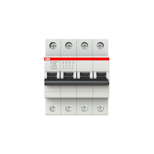 ABB SR204T-C25 Miniature Circuit Breaker - 4P - C - 25 A 2CDS234070R0254