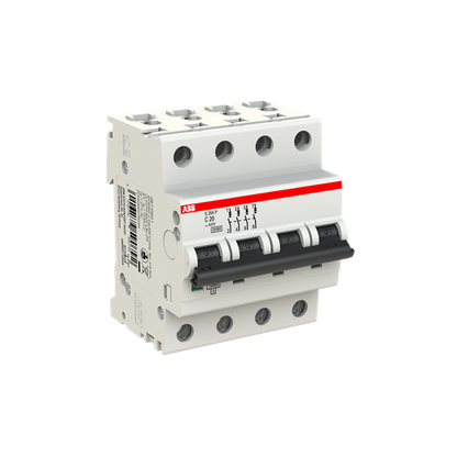 ABB S204P-C20 Miniature Circuit Breaker - 4P - C - 20 A 2CDS284001R0204