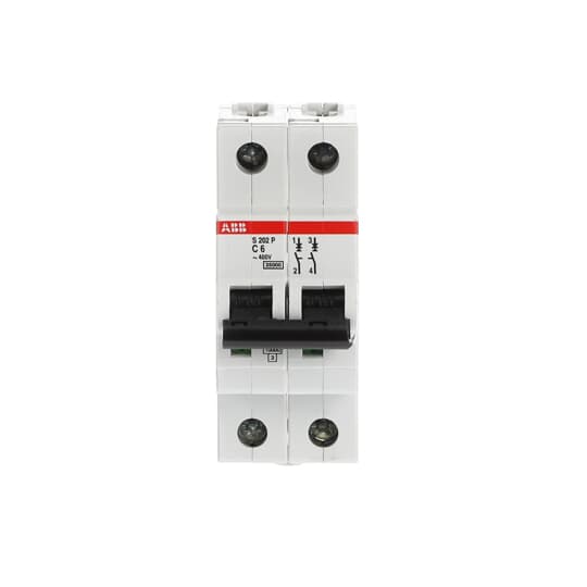 ABB S202P-C6 Miniature Circuit Breaker - 2P - C - 6 A 2CDS282001R0064