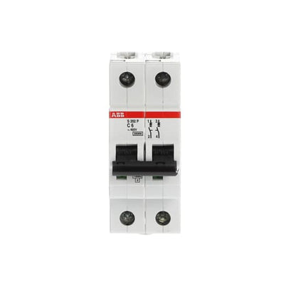 ABB S202P-C6 Miniature Circuit Breaker - 2P - C - 6 A 2CDS282001R0064