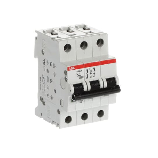 ABB S203P-C2 Miniature Circuit Breaker - 3P - C - 2 A 2CDS283001R0024