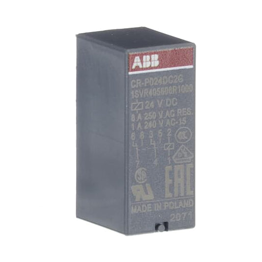 ABB CR-P024DC2G Pluggable interface relay 2c/o,A1-A2=24VDC, 250V/8A, gold contacts 1SVR405606R1000