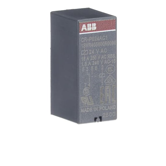 ABB CR-P024AC1 Pluggable interface relay 1c/o, A1-A2=24VAC, 250V/16A 1SVR405600R0000