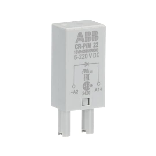 ABB CR-P/M 22 Pluggable module polarity protection, 6-220VDC,A1+, A2- 1SVR405651R0000