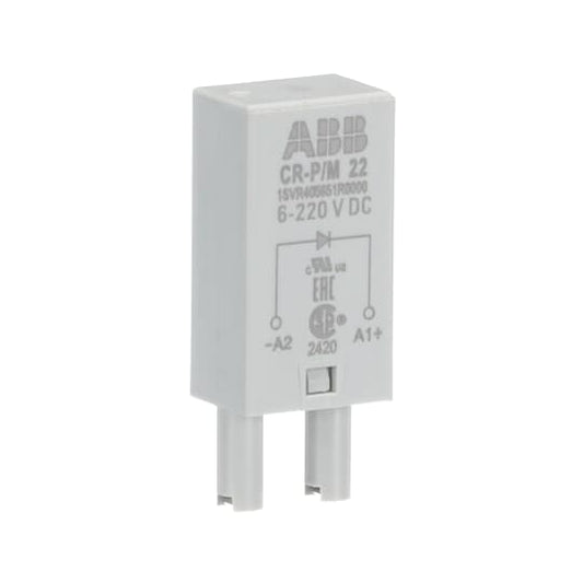 ABB CR-P/M 22 Pluggable module polarity protection, 6-220VDC,A1+, A2- 1SVR405651R0000