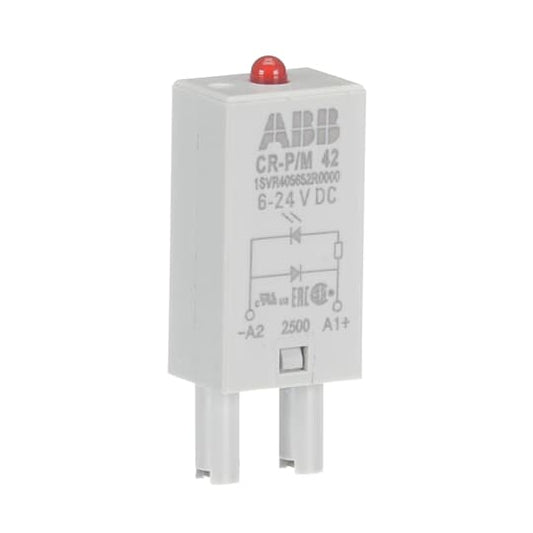 ABB CR-P/M 42 Pluggable module diode and LED red, 6-24VDC, A1+, A2- 1SVR405652R0000