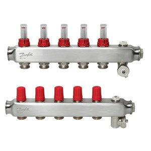 Danfoss Manifold SSM-F, Stainless steel, Number of heating manifold connections [loops] [Max]: 5, 6 bar